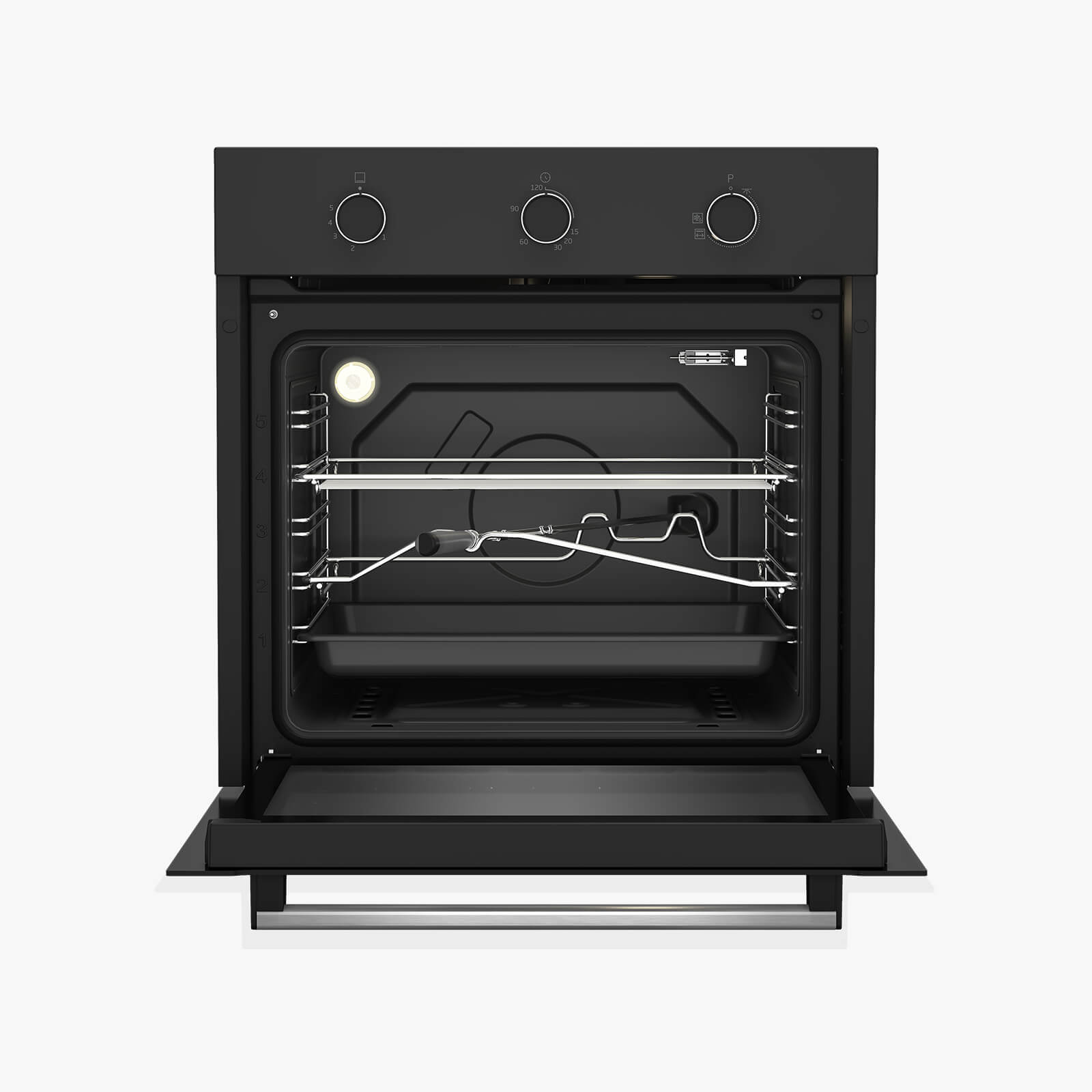 فرن غاز بلت ان بشواية كهرباء بيكو، 60 سم، 66 لتر، اسود - BBIH12100BC