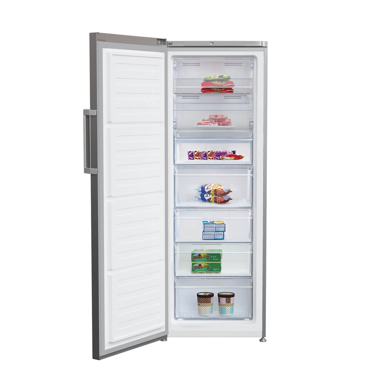 ديب فريزر بيكو رأسي 7 درج سلفر RFNE280K32S