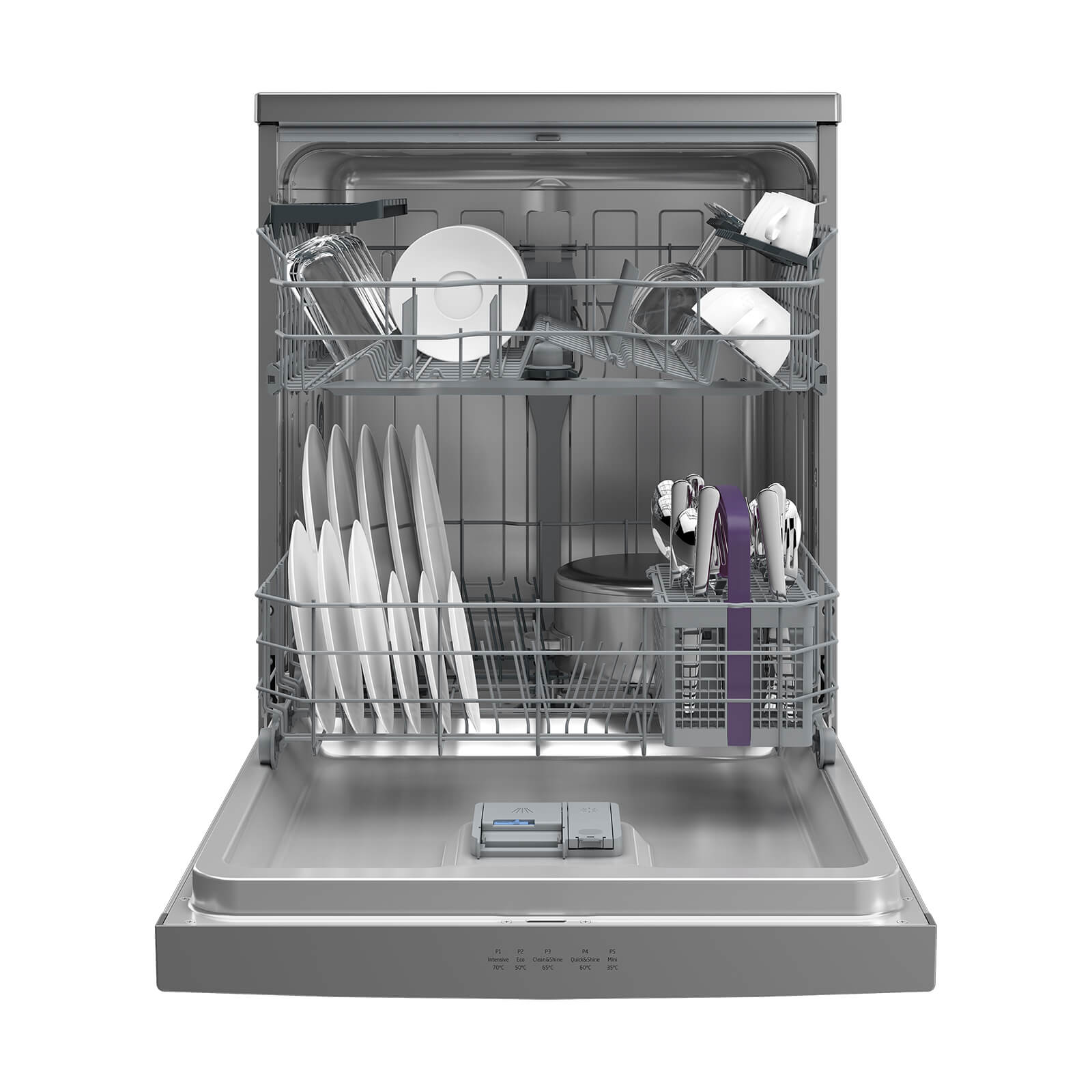 غسالة أطباق بيكو ديجيتال، 14 افراد، 60 سم، فضي - BDFN15420S