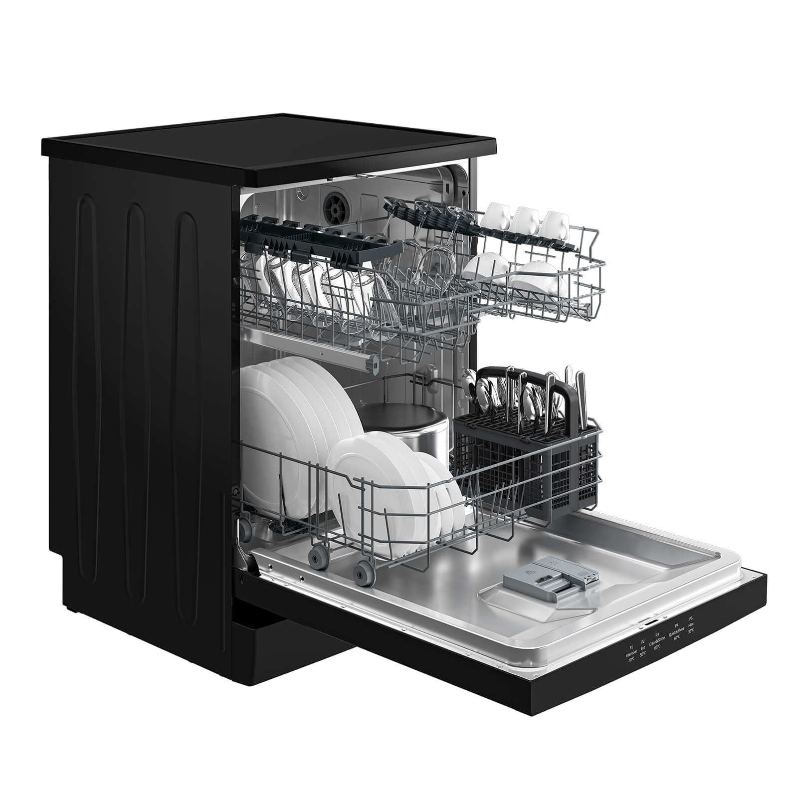 غسالة اطباق بيكو b 300 ديجيتال، 14 فرد، 5 برنامج، اسود - BDFN15421B