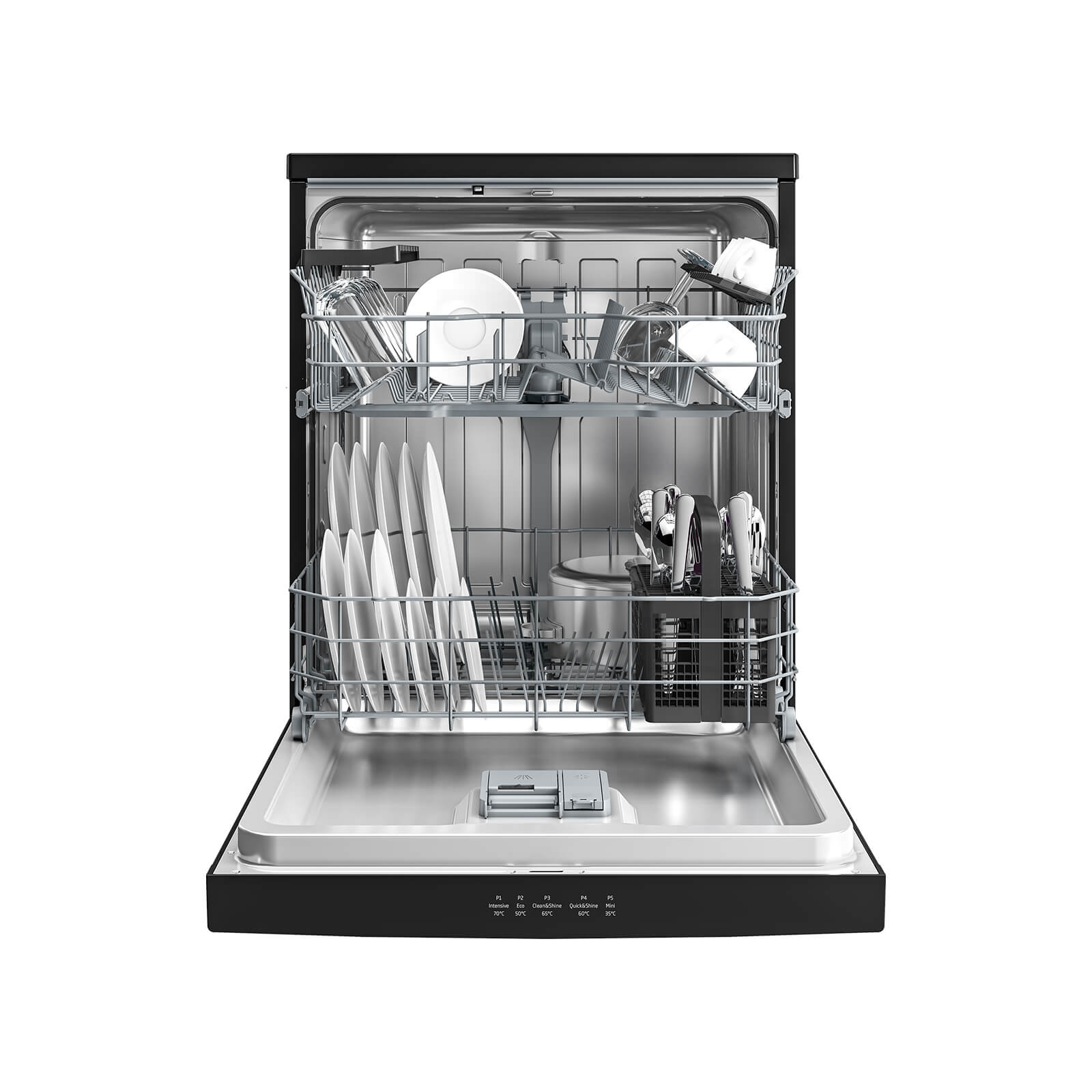 غسالة اطباق بيكو b 300 ديجيتال، 14 فرد، 5 برنامج، اسود - BDFN15421B