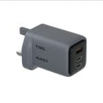 أوكي كوميت PA-C5 ميكس 3 شاحن جداري صغير للغاية بقوة 100واط الأكثر إحكاما في العالم بتقنية GaN و PD 2xUSB-C + 1xUSB-A , ضمان عامين