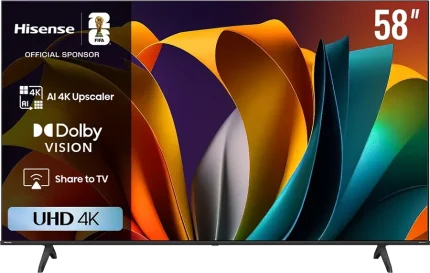 شاشة تلفزيون سمارت هايسنس مقاس 58 بوصه DLED، بدقة 4K UHD - موديل 58A6N